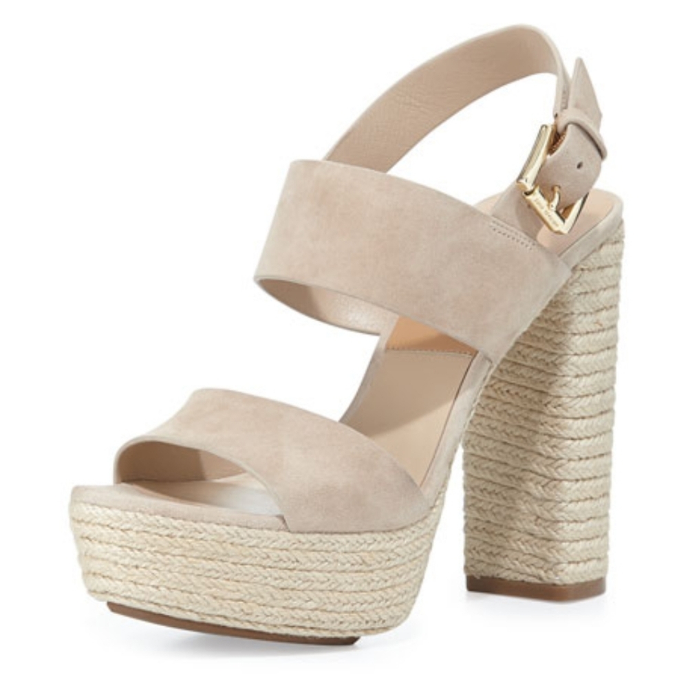 Michael Kors Collection Summer suede platform heels in Ecru